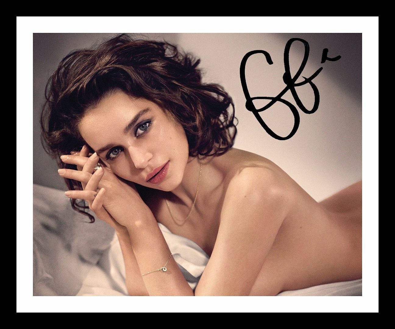 Emilia Clarke Autograph Signed & Framed Photo Poster painting 2