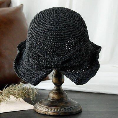 Sun Hat For Women Beach Panama Straw Dome Bucket Hat Shade Hat