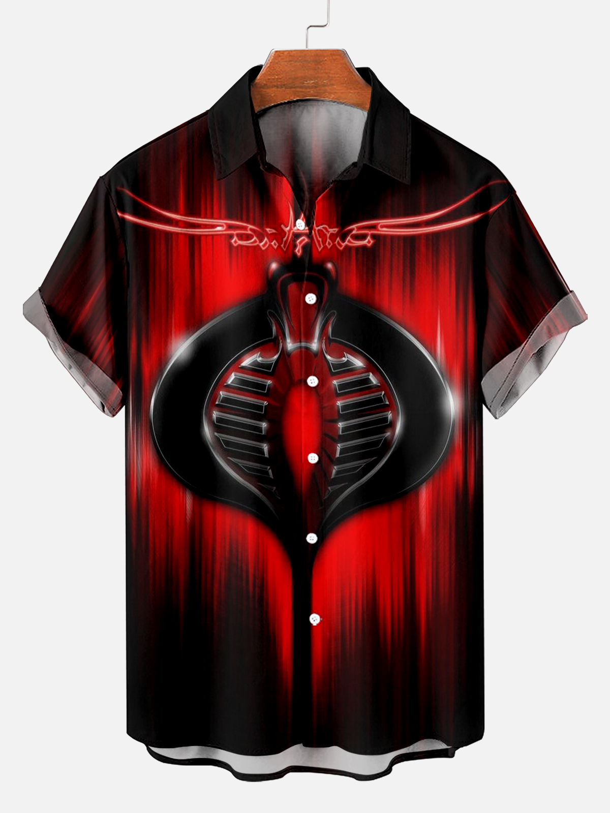 Men's Retro Glasses Pattern Short Sleeve Shirt PLUSCLOTHESMAN