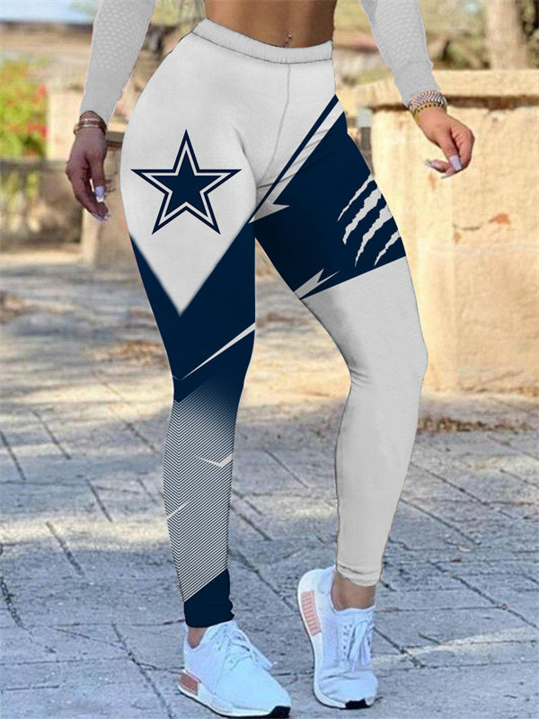 Dallas Cowboys Womens High Slit Shirts High Waist Leggings 2Pcs