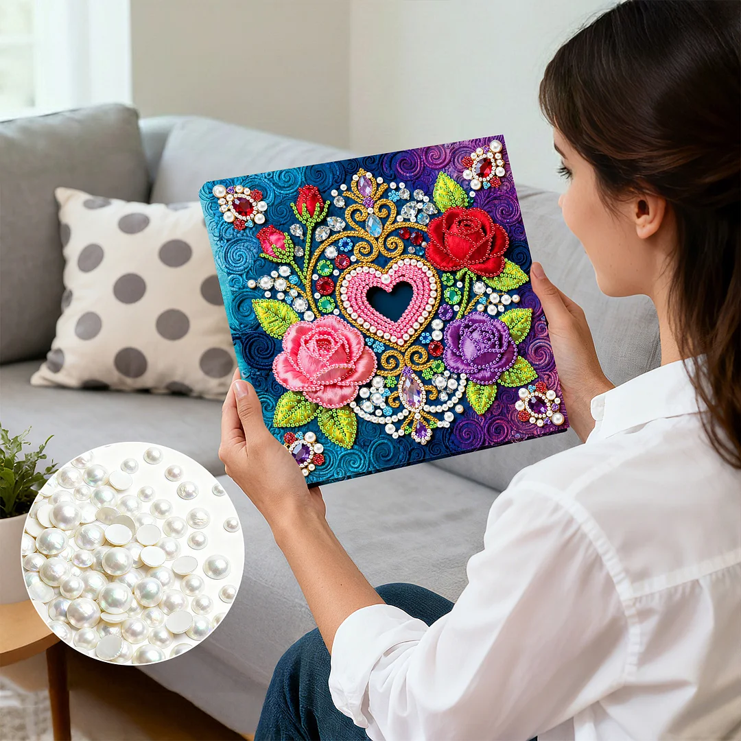 Flower Art Diamond Painting Kit for Adults Home Decor 25x25cm With Frame