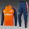 2024/2025 Manchester United Half-Pull Training Suit Orange Football Shirt 1:1 Thai Quality