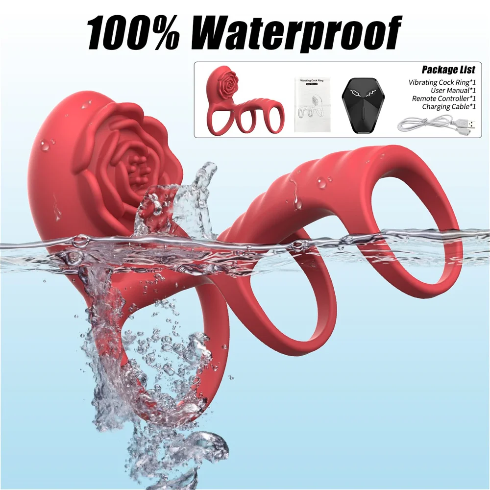 Rose Vibrating Cock Ring Adult Sex Toys With Clitoral G Spot Stimulation Rings For Couple With App Remote Control