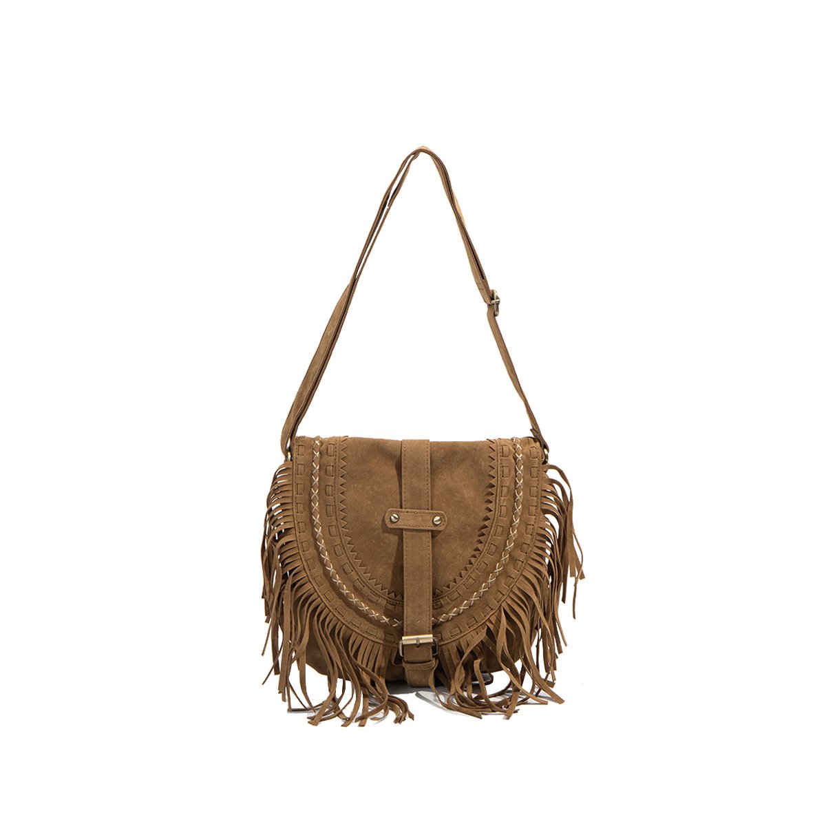 Women's Tassel Bag Women's Retro Khaki National Style Messenger Bag