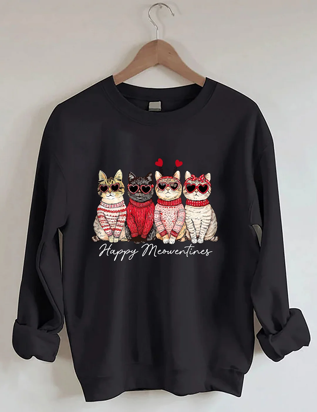 Valentine Cats Sweatshirt