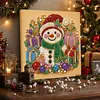 Kit de peinture de perles encadr&eacute; pour bonhomme de neige de No&euml;l 25x25cm pour adultes