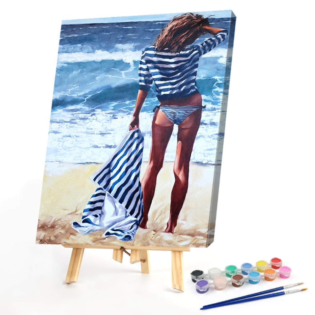 

40*50CM - Paint By Numbers - Girl On The Beach, 501 Original