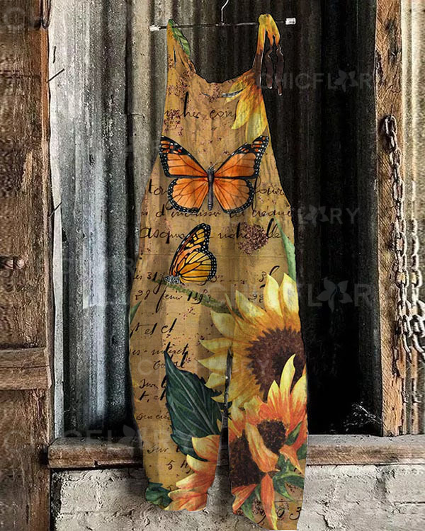 Women's Floral Animal Print Loose Casual Jumpsuit