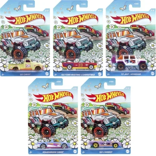 Dronehint Hot Wheels Spring Easter Mix 5 Cars Set 1:64 Scale Metal Diecast Car Model Toy Toy