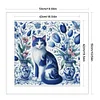 (Counted/Stamped)Blue White Porcelain Cat-11CT Cross Stitch 50*50cm