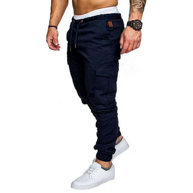 Men's Sports &amp; Outdoors Skinny Sporty Full Length Pants Casual Daily Plain Cotton Outdoor Mid Waist