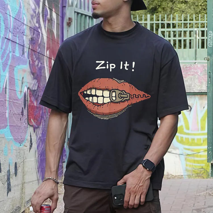 Zip It! Printed Men's T-shirt
