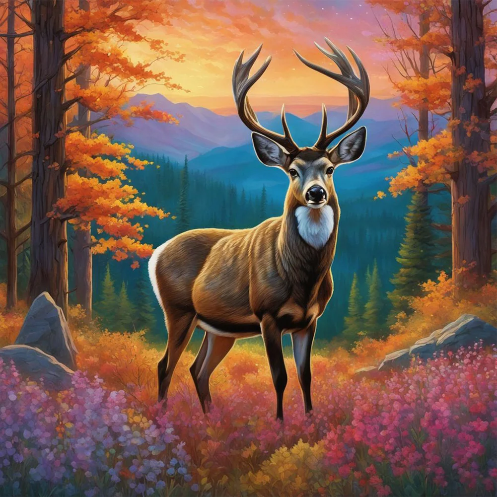 Full Round Diamond Painting - Deer(Canvas|40*40cm)