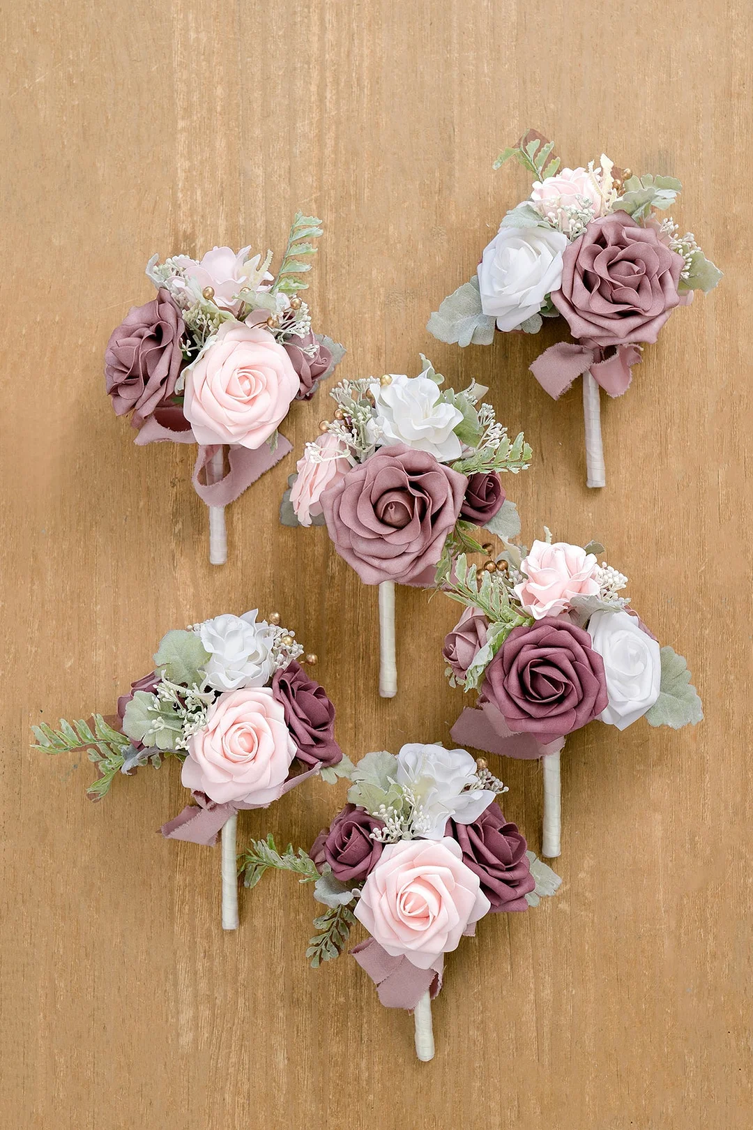 Mini Bouquet Centerpiece Set in Dusty Rose & Cream