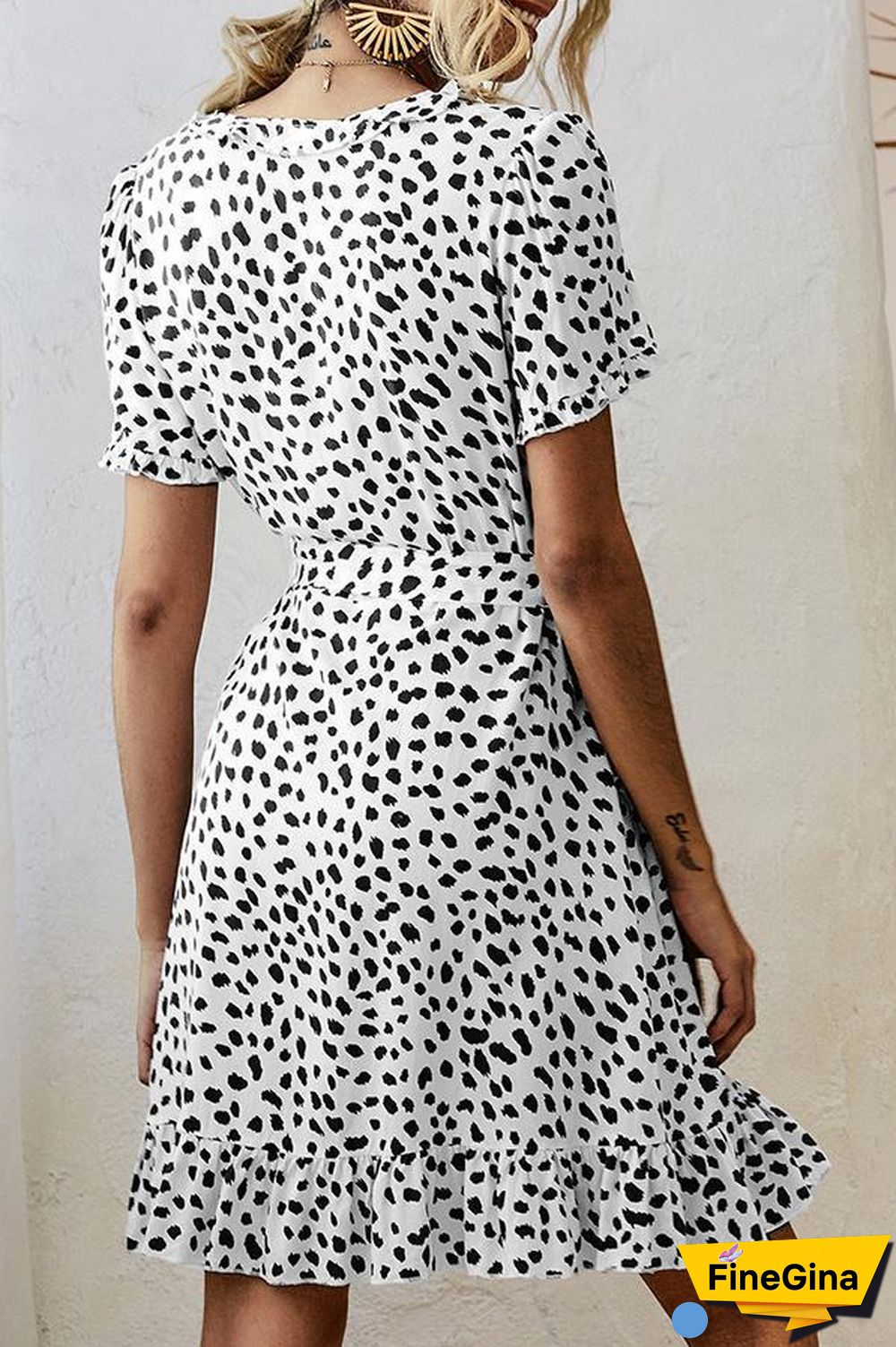 Printed A-line Ruffled Mini Dress (3 Colors) P14195