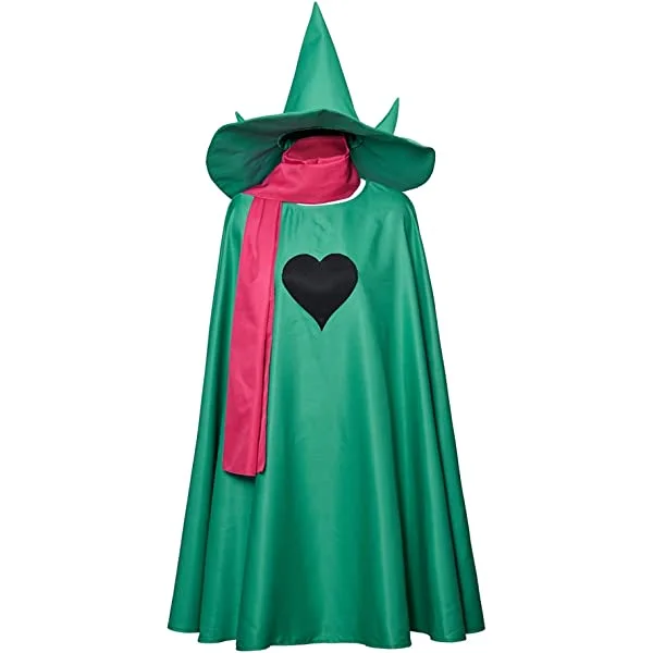 Game Deltarune Ralsei Cloak Ralsei Cosplay Cape with Scarf and Hat for Halloween Christmas One Size Ralsei