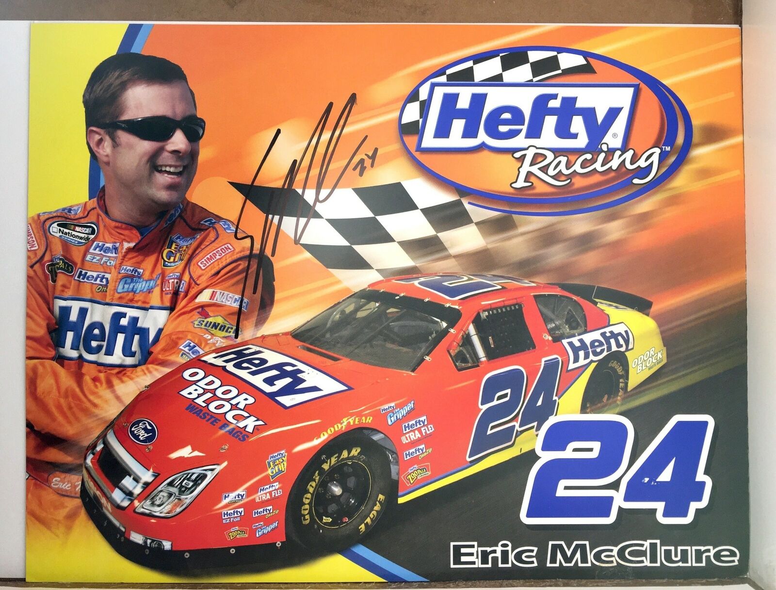 Eric McClure Signed 8.5x11 Photo Poster painting Promo Hero Card Postcard NASCAR  SHIP Auto