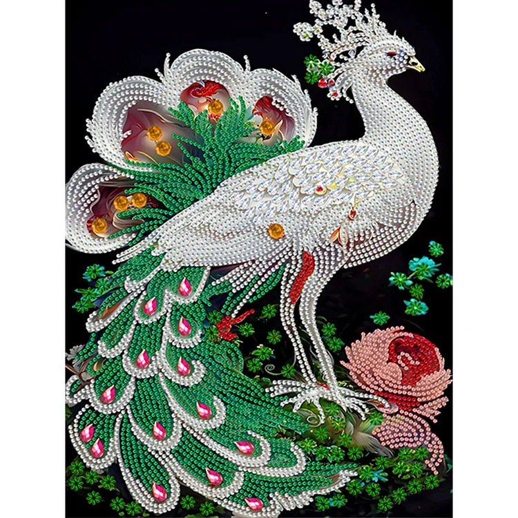 Partial Special-Shaped Diamond Painting - Peacock 30*40CM