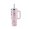 Stainless Steel Vacuum Insulated Tumbler 40oz Thermal Iced Travel Cup with Straw