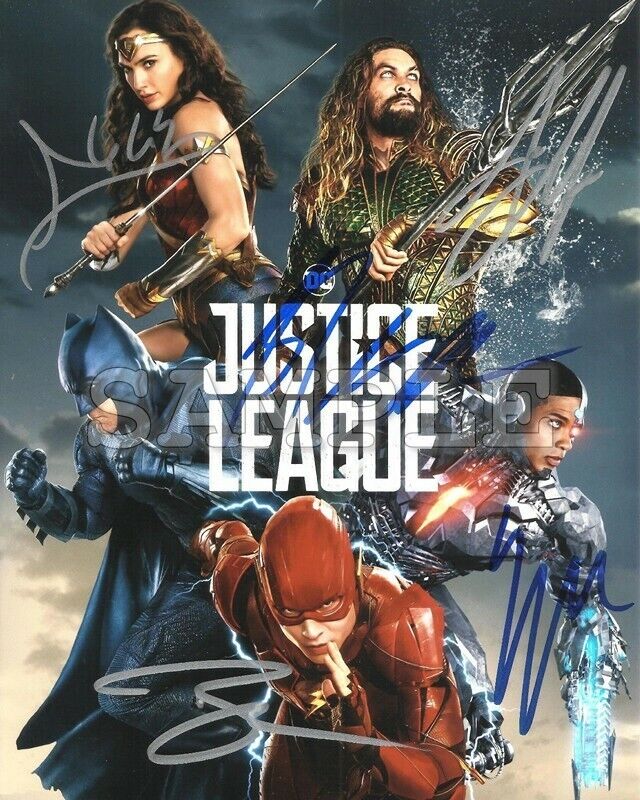 Justice League Cast Signed 8x10 Photo Poster painting RP -  Shipping!!