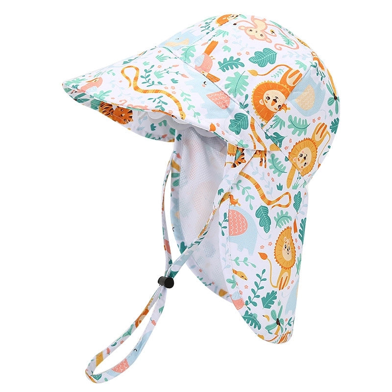 Children Unisex Cartoon Style Animal Printing Sun Hat