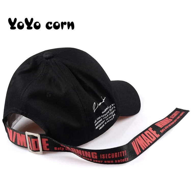 YOYOCORN 2023 Yellow Long straps kpop Baseball Cap men Hip Hop letter bone girls boyswomen Snapback korean Hats