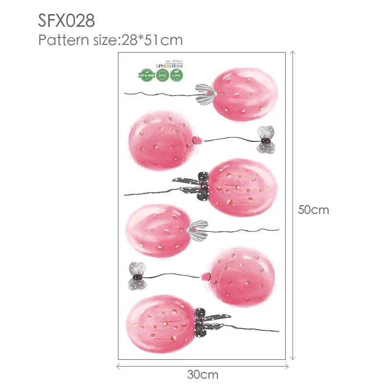 Animal Cartoon Wall Stickers For Kids Rooms Balloon Bunny Decorative 3D Wall Stickers For Children Rooms Large Kids Wall Decals