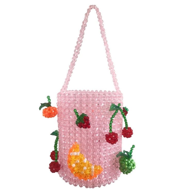 Luxury Pure Hand-woven Beaded Bucket Bag 2019 New Fashion Pearl Beaded Woven Shoulder Messenger Bag Handbags Women Family