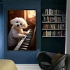 (Big Size)Puppy Playing Piano - 11CT Stamped Cross Stitch - 40*60cm - Dog
