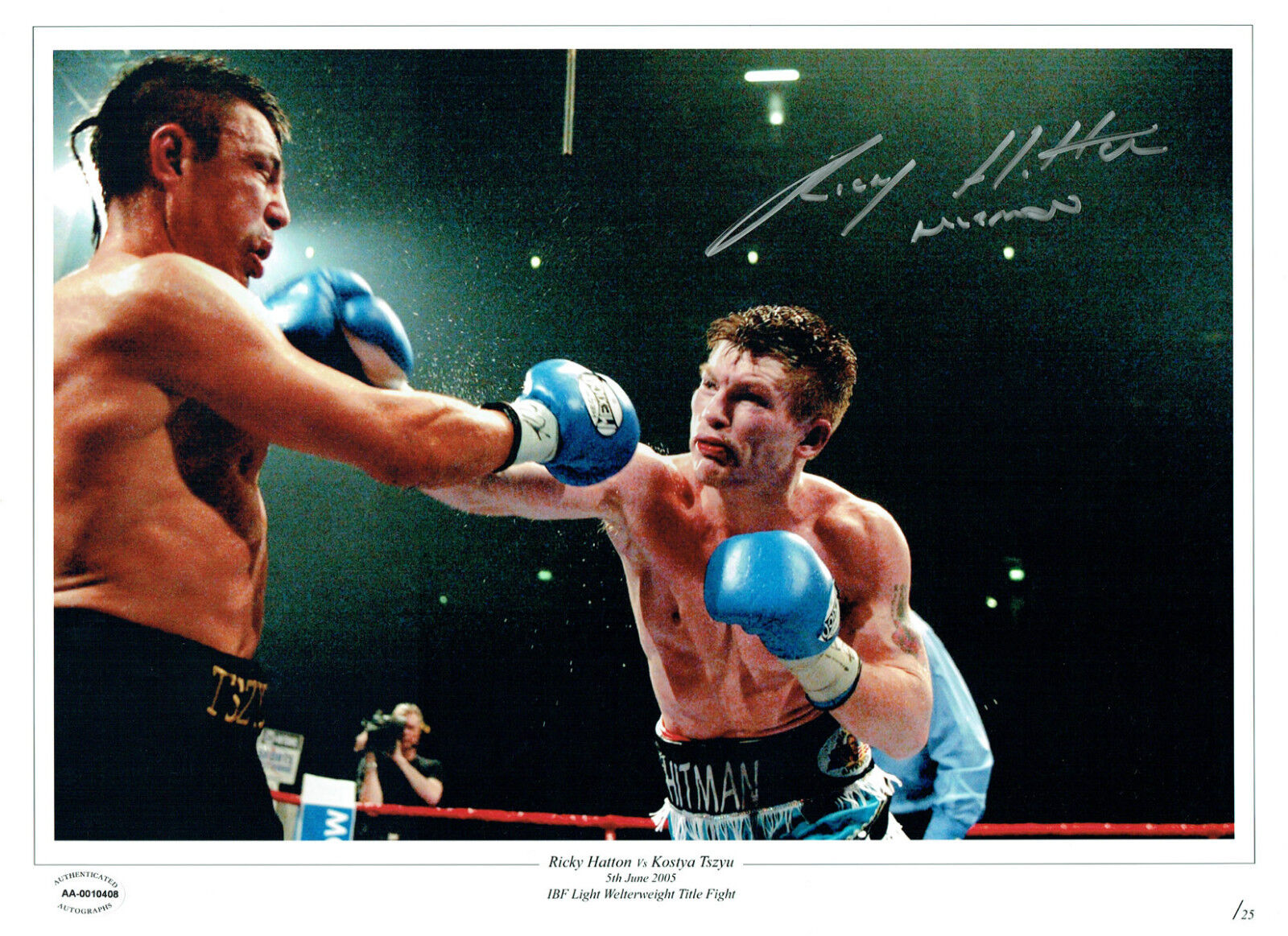 Ricky HATTON Signed Autograph Boxing 16x12 Photo Poster painting Fights Kostya TSZYU AFTAL COA