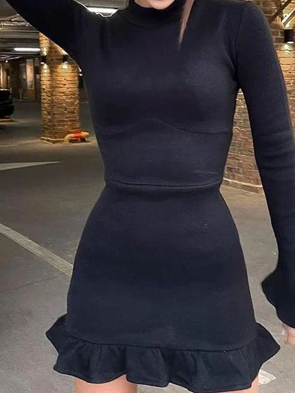 Long sleeve ruffle dress