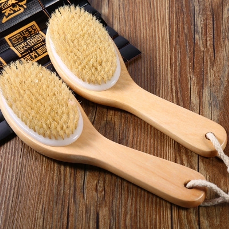 Retro Solid Color Wood Bath Brush/massage Brush 1 Piece