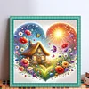Heart-Shaped Flowers-11CT Stamped Cross Stitch 40*40cm/15.75*15.75in tapestrymarket