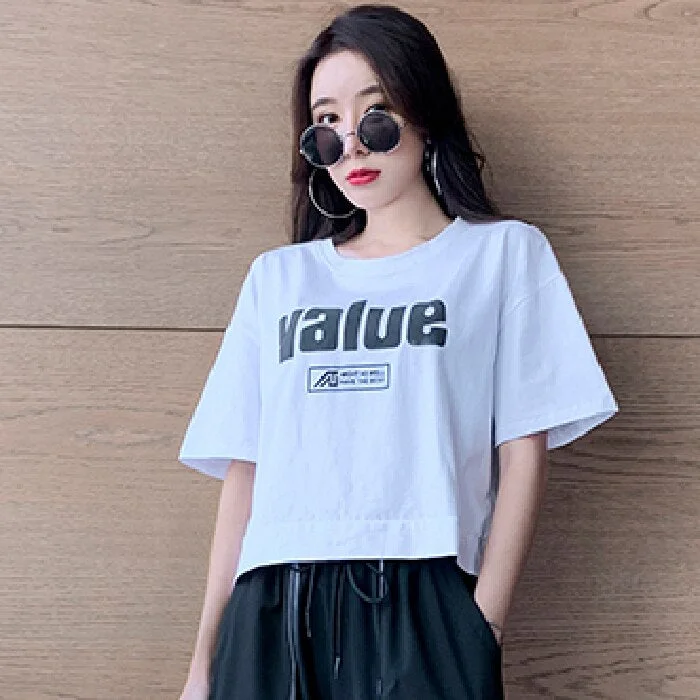 Streetwear 2pcs Set Women Short-sleeved Trousers Two-piece Suit Female Summer Student Youth Hip Hop Sports Style Of All Matching