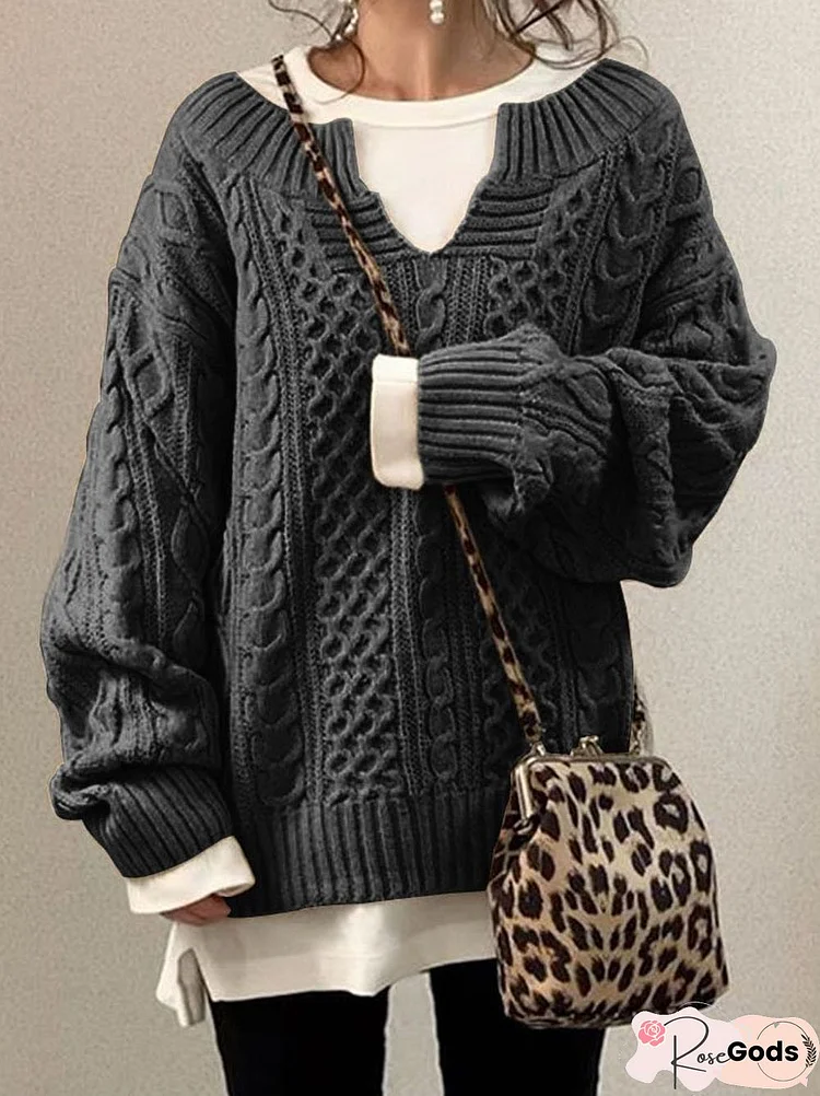 Casual V Neck Sweater