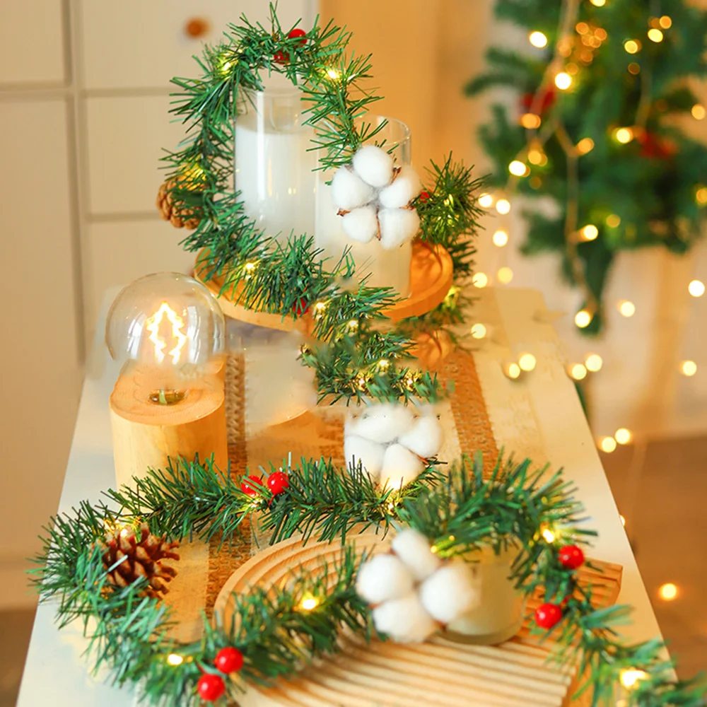 New cotton pine cone Christmas cane decorative string lights