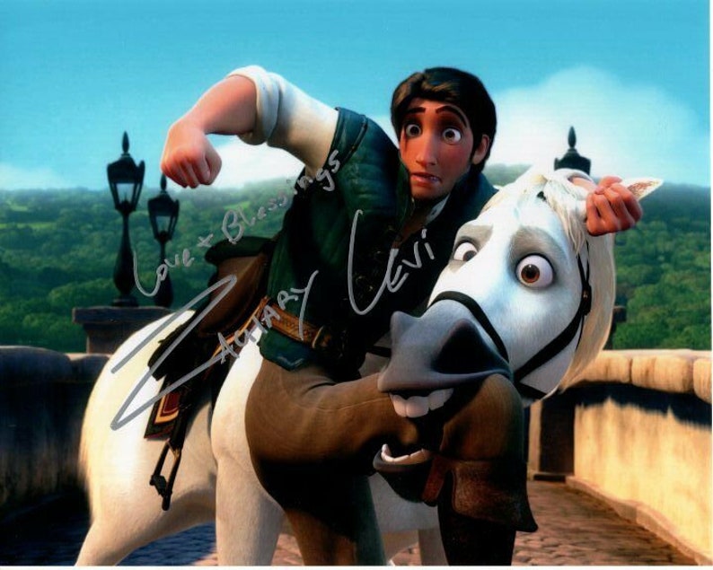 Zachary levi signed autographed 8x10 disney tangled flynn rider Photo Poster painting