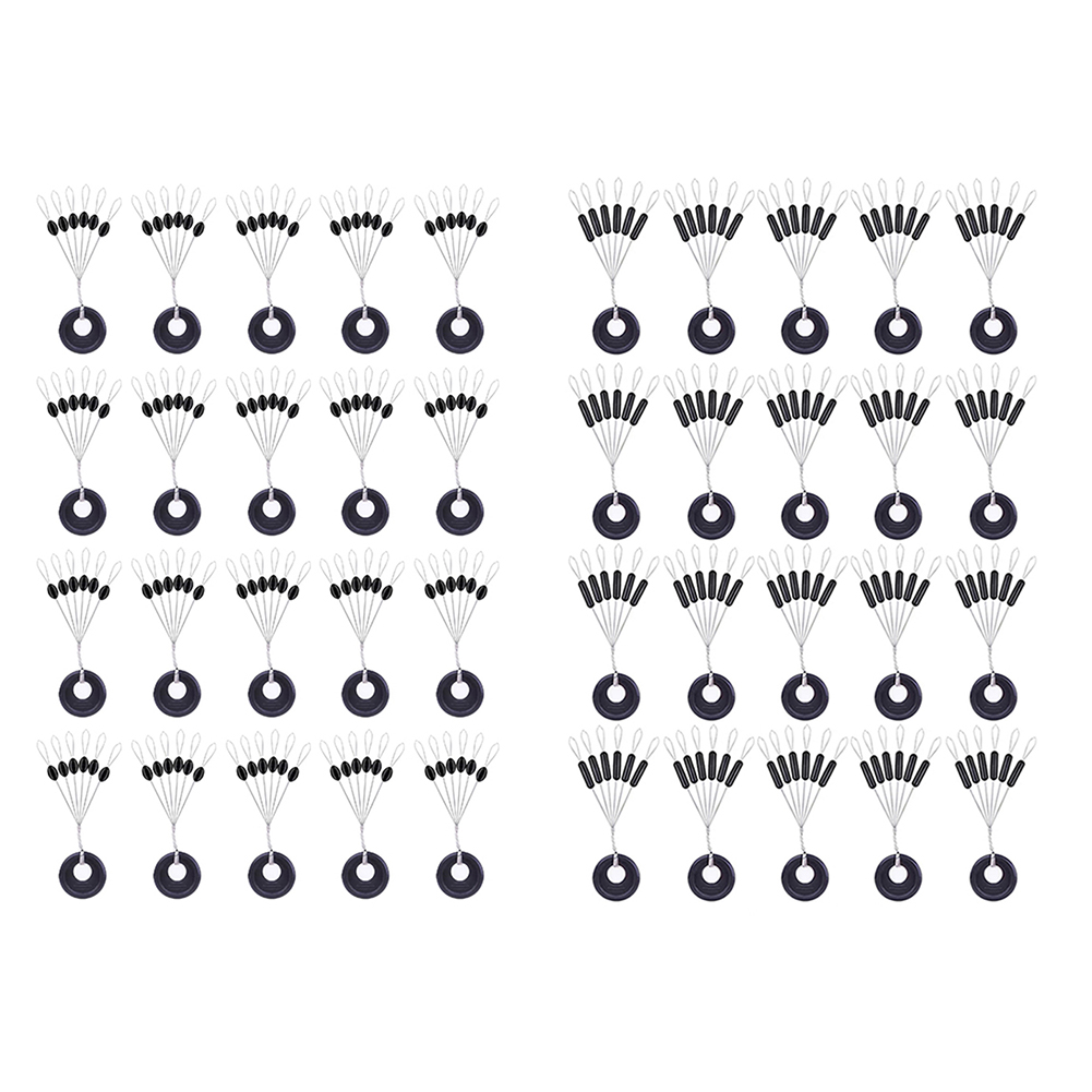 

120pcs Rubber Fishing Space Beans Stopper Float Bobber Black Green Random, 501 Original