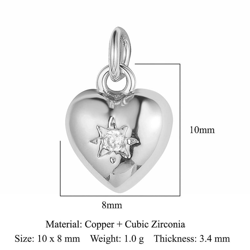 3 Pieces Copper Zircon 18K Gold Plated Star Water Droplets