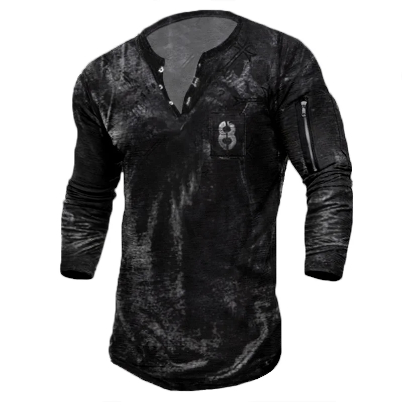 Men's outdoor tactical print long-sleeved T-shirt / [viawink] /