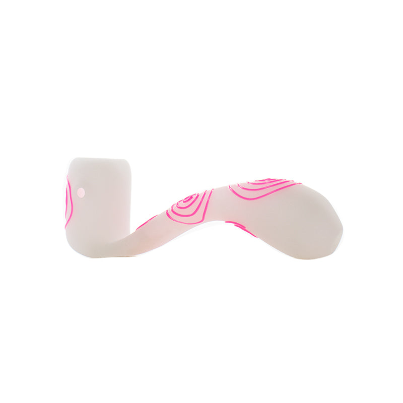 Glass sherlock spoon pipe with pink circle