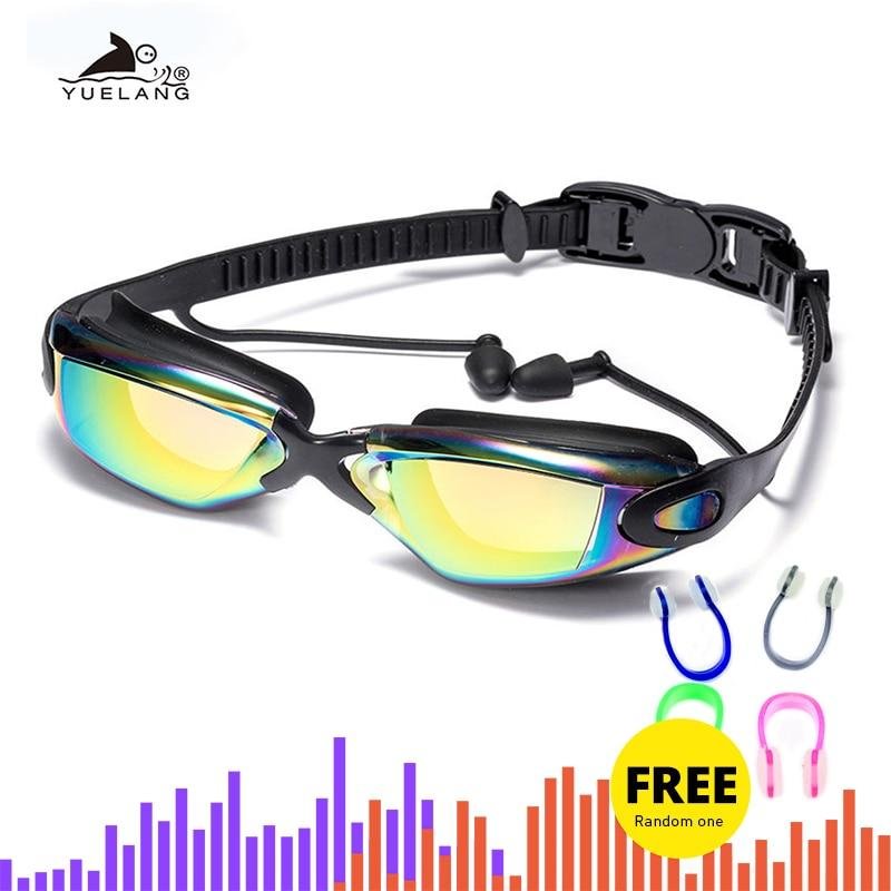 Professional Swimming Goggles Swimming Glasses with Earplugs Nose Clip Electroplate Waterproof Silicone ܧ էݧ ݧѧӧѧߧڧ Adluts