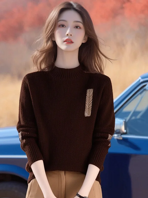 Athvotar Athvotar Red Sweater Women's Autumn And Winter Thick Knitted Shirt Fashion Life Year Short-Lived In The Middle Of The Year To Play The Bottom Shirt