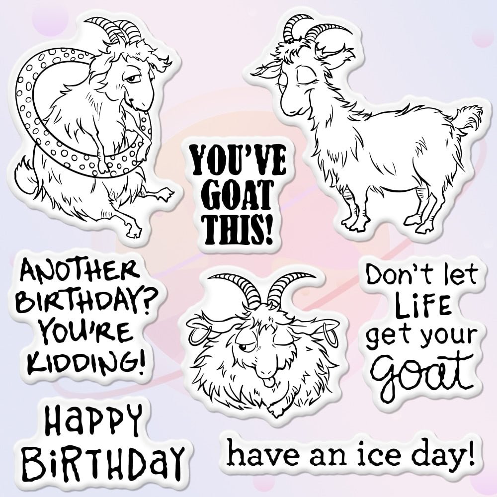 Cute Cartoon Goat Metal Cut Dies Clear Stamp Happy Birthday DIY Scrapbooking For Decor Cutting Dies Stamps For Paper Cards Album