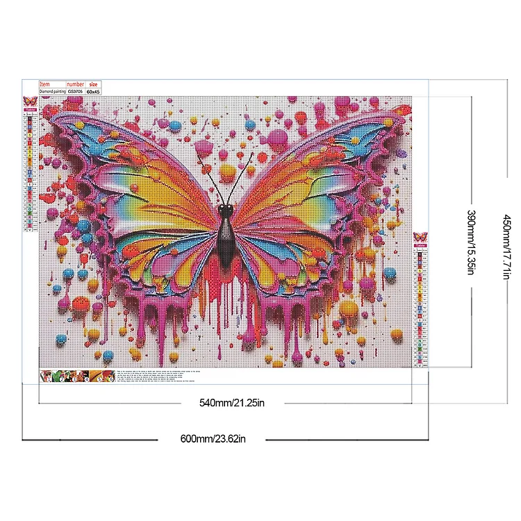 AB Diamond Painting - Full Square - Luminous Butterfly(35*35cm)
