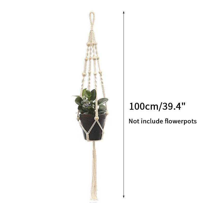 100% Cotton Hanging Baskets Handmade Plant Hanger Flowerpot Holder Basket Hanging Flowerpot Net Vintage Macrame Plant Hangers