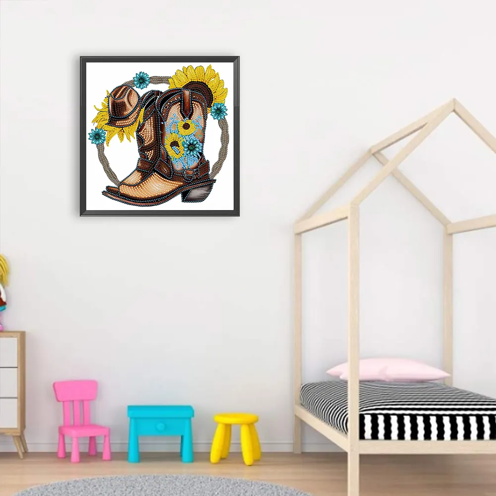 Special Shape Diamond Painting 30*30cm - Cowboy Boots