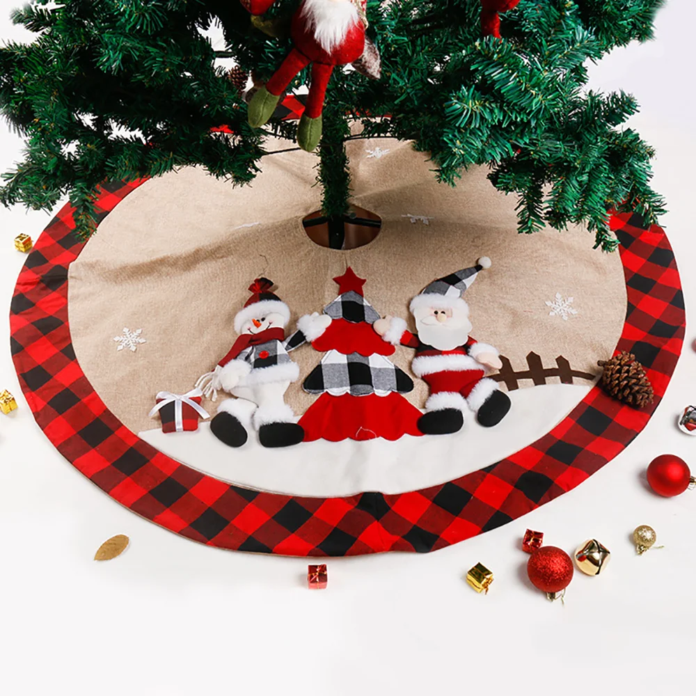 New santa snowman plaid Christmas tree decoration apron