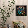 5D DIY Full Round Drill Diamond Painting Stained Glass Butterfly Kit 40x40cm