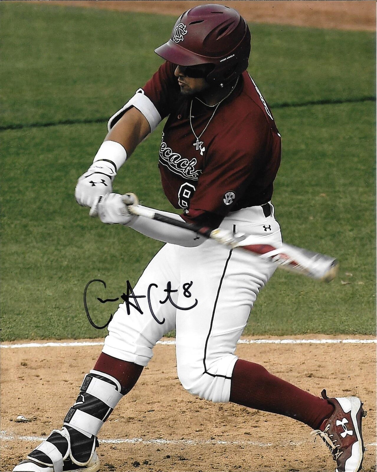 CARLOS CORTES HAND SIGNED SOUTH CAROLINA GAMECOCKS 8X10 Photo Poster painting W/COA